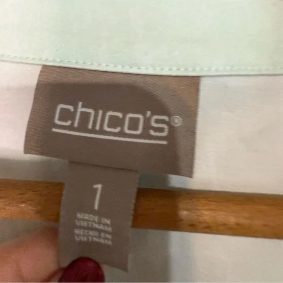 Chicos Floral Asian Watercolor Jacket Lightweight Open Tunic Cotton Travel NWT 1 - Picture 11 of 14